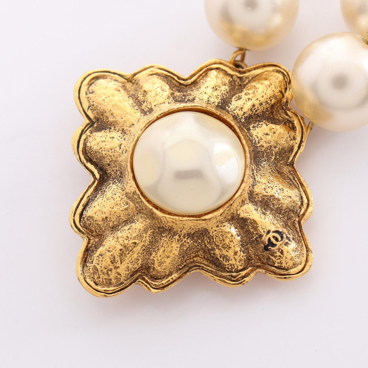 CHANEL Coco Mark Faux Plated Necklace
