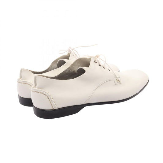 HERMES White Leather Derby Shoes Size EU 42