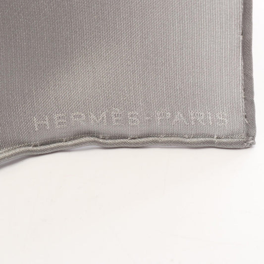 HERMES POCHETTE FACONNEE GRAND H Silk Gray Scarf