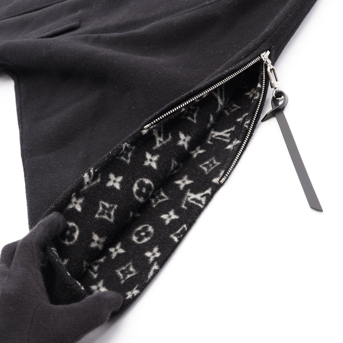 LOUIS VUITTON Monogram Lining Stand Dolman Coat Size 34