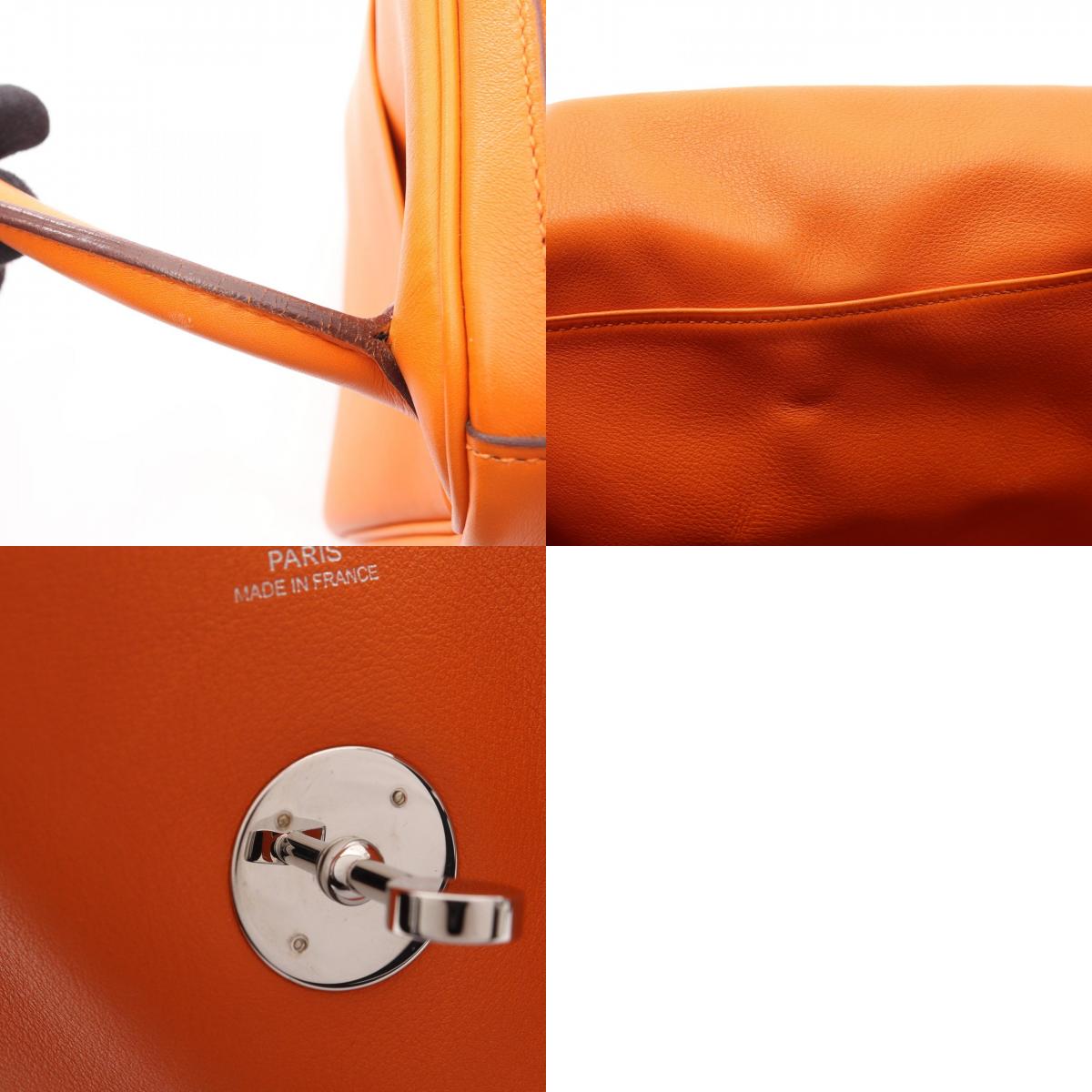 HERMES Lindy 30 Veau Swift Bag Orange