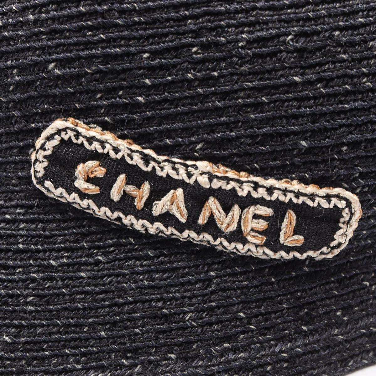 CHANEL Nylon Cloche Bob Hat Black Size M