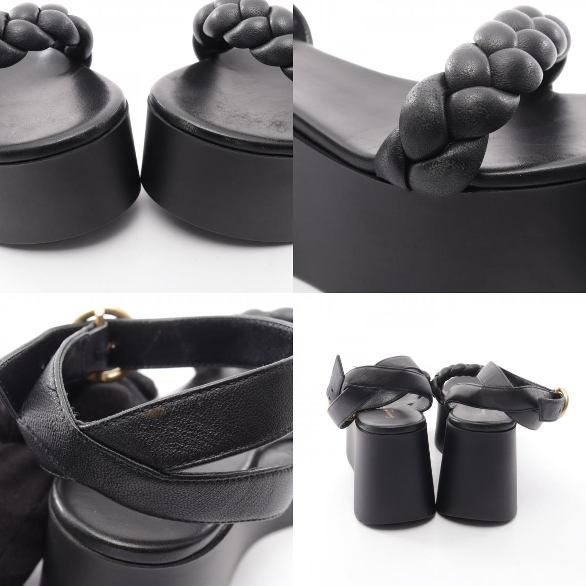 Gianvito Rossi Black Leather Platform Sandals Size 36