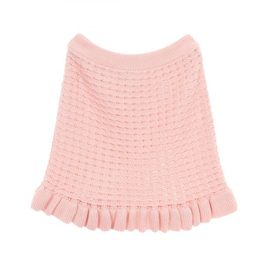 Dior Dioriviera Pink Ruffle Knit Midi Skirt Size 34