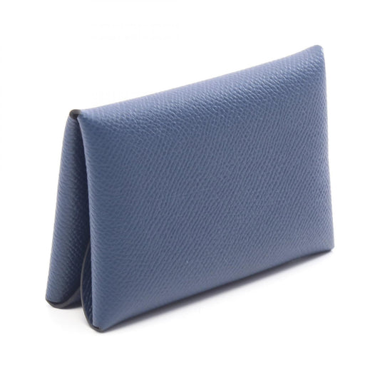 HERMES Calvi Duo Blue Navy Epsom Coin Case