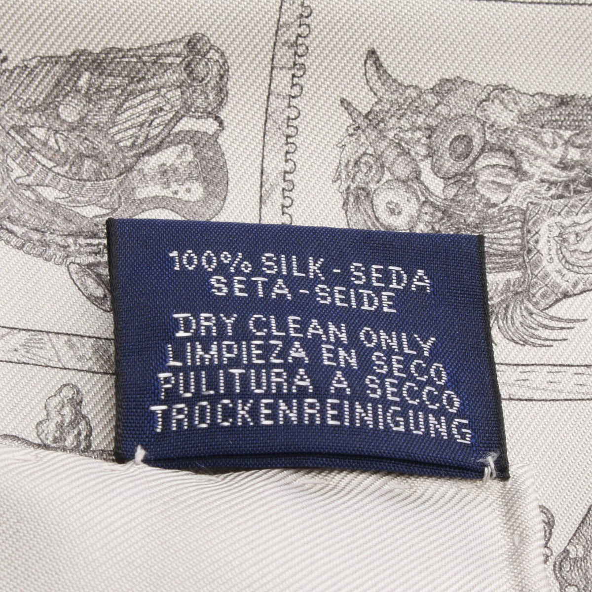 HERMES Carre 60 Double Face Silk Scarf