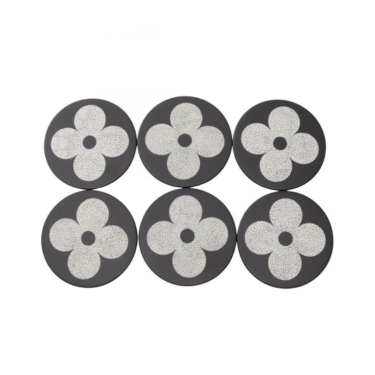 LOUIS VUITTON Lacquer Eggshell Coaster Set Black