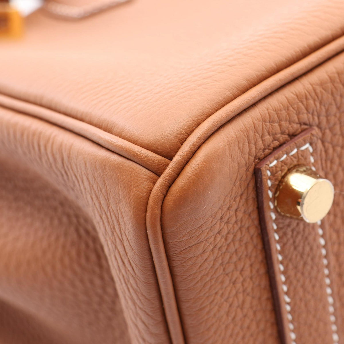 HERMES Birkin 25 Gold Togo Handbag Brown