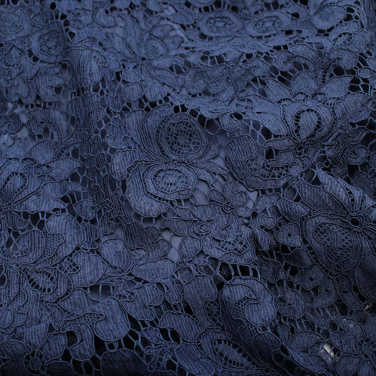 DOLCE & GABBANA Navy Full Lace Midi Dress Size 42