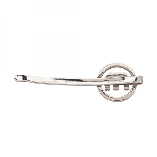 Miu Miu Circle Logo Hair Rhinestone Silver