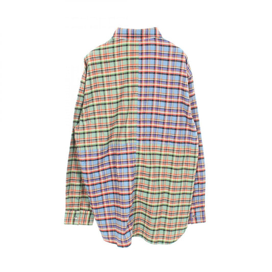 MARNI Patchwork Cotton Long Sleeve Shirt Blue Size 50