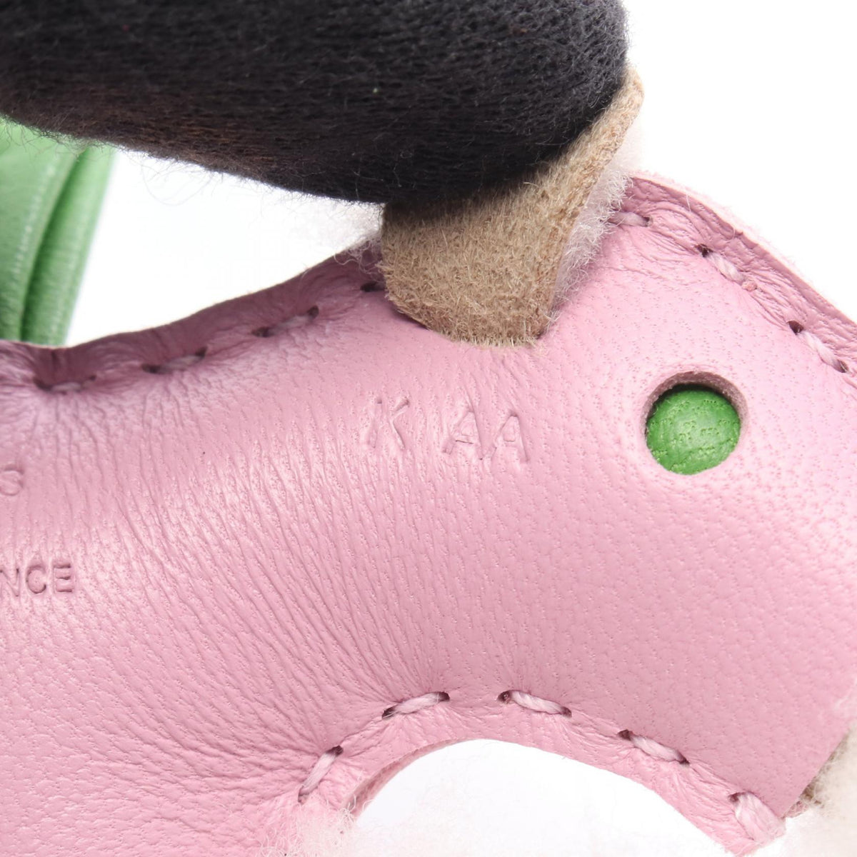 HERMES Buddy Charm Agneau Shearling Pink