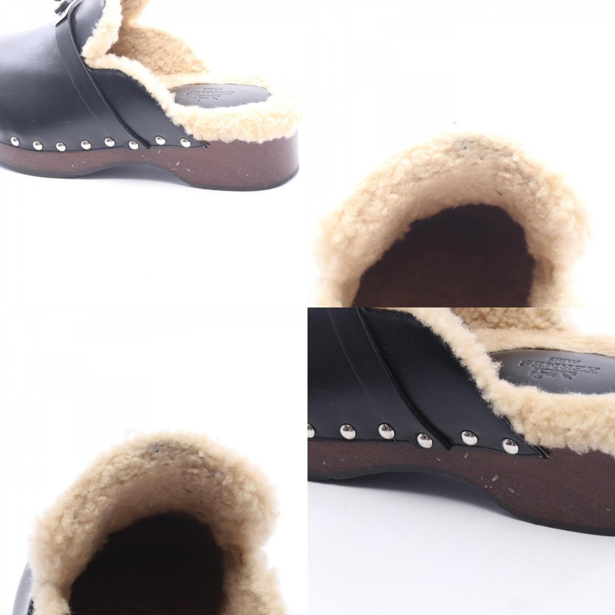 HERMES Carlotta Kelly Buckle Clog Sandals Size 36