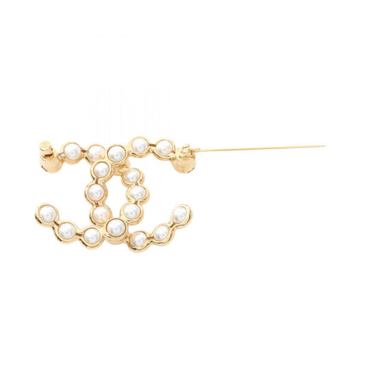 CHANEL Coco Mark GP Faux Pearl Brooch