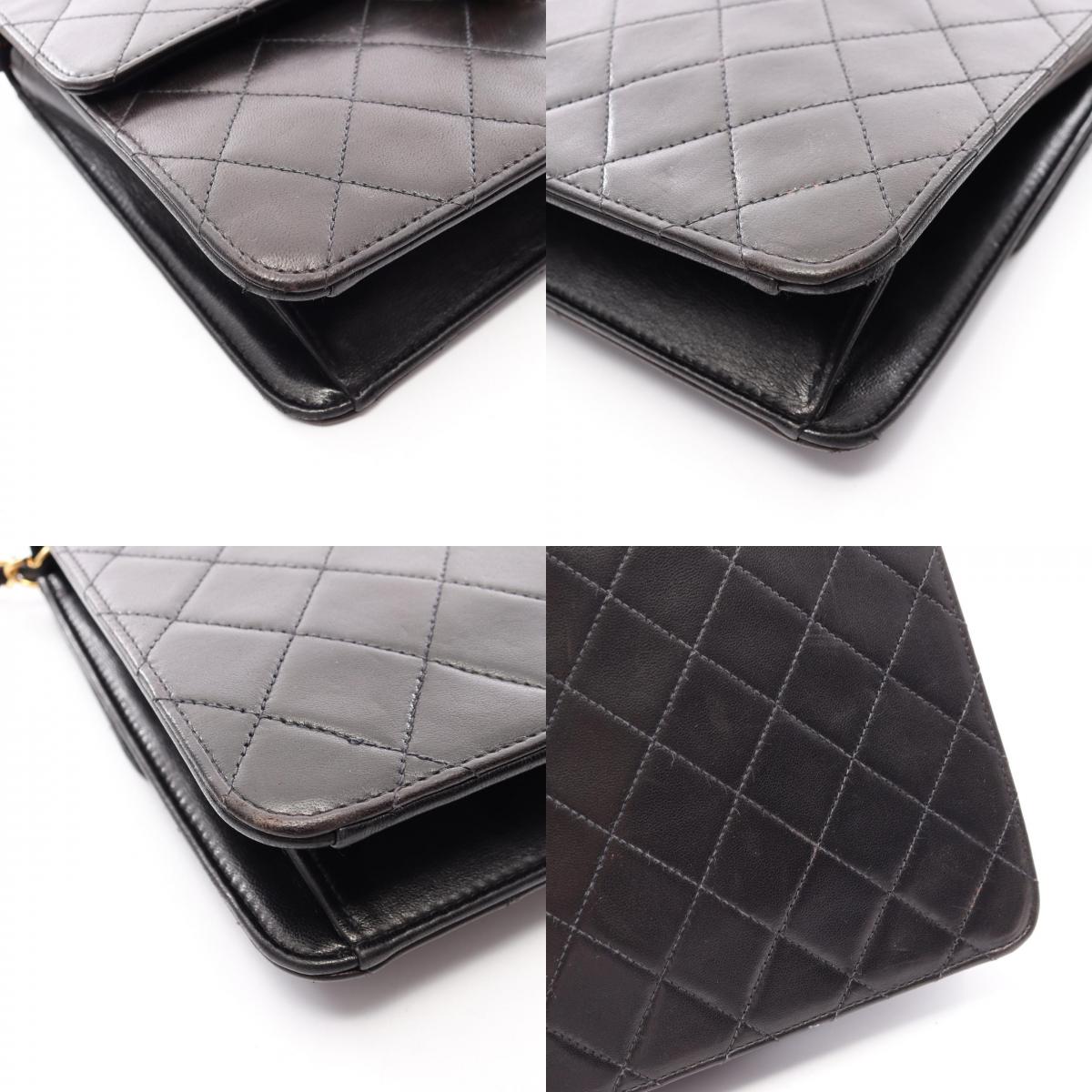 CHANEL Matelasse Single Black Lambskin Shoulder Bag