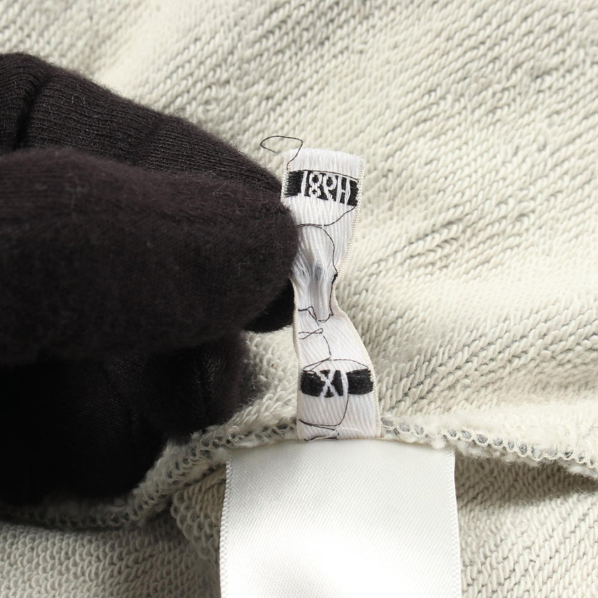 CELINE Flocked Logo Cotton Hoodie Gray Size XL