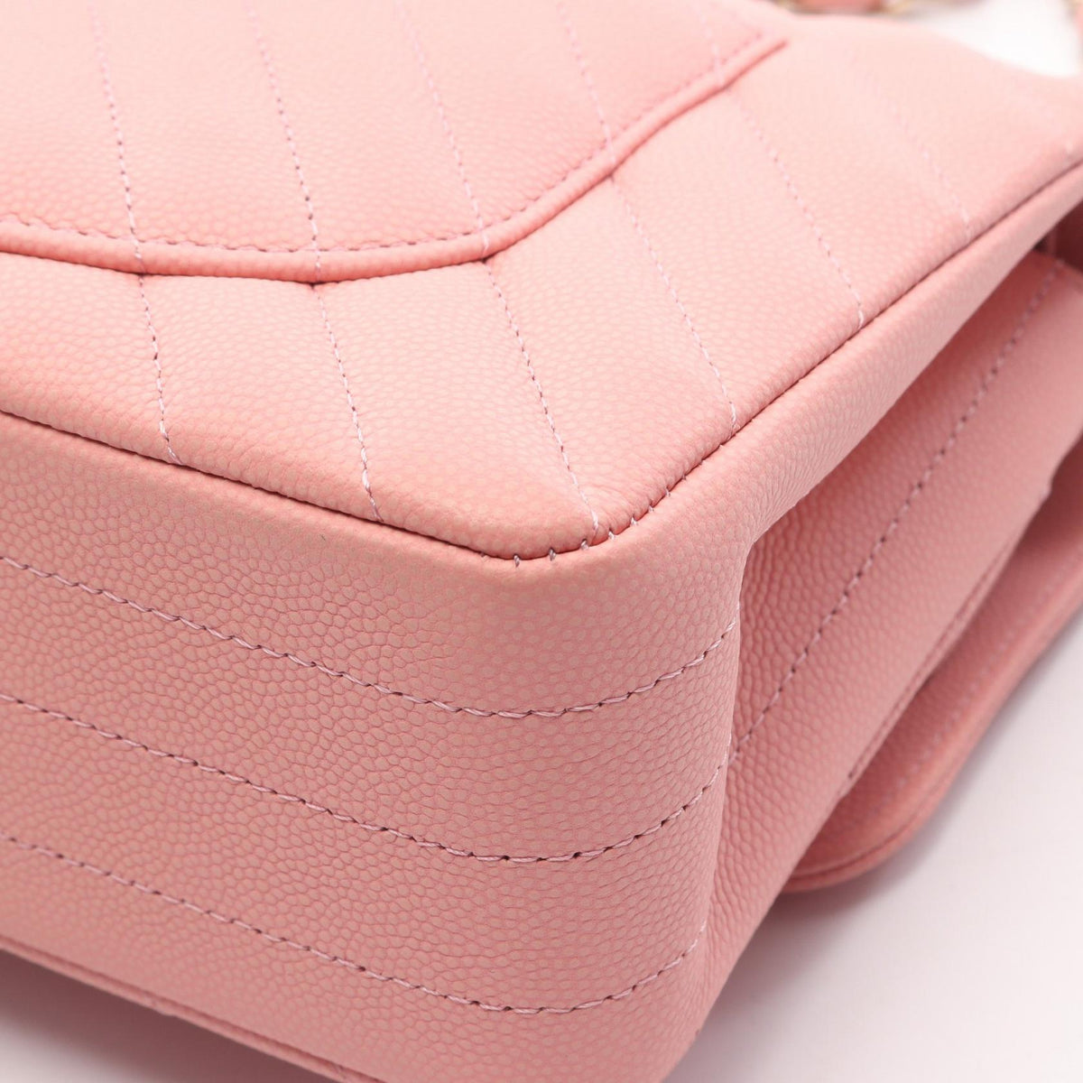 CHANEL Matelassé Double Flap Bag Pink