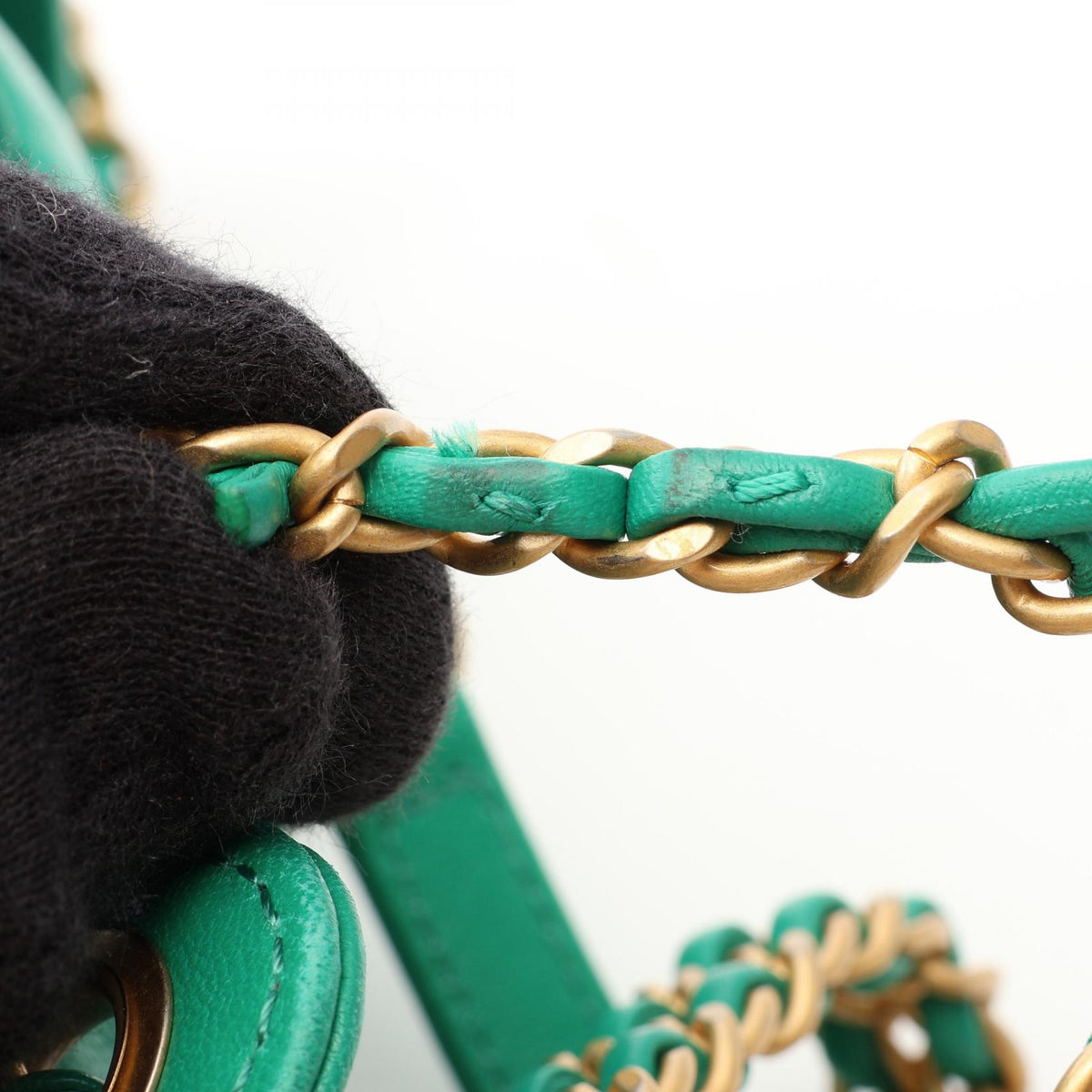 CHANEL Matelassé Square Backpack Green