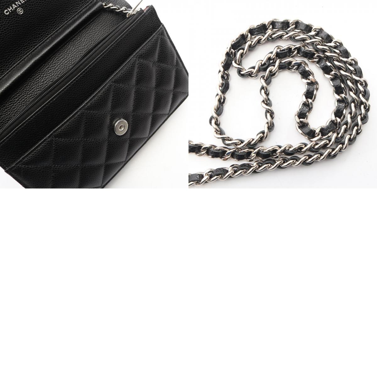 CHANEL Matelassé Caviar Skin Bag Black