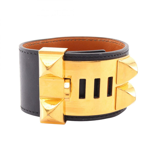 HERMES Collier de Chien Box Calf Bangle Size S