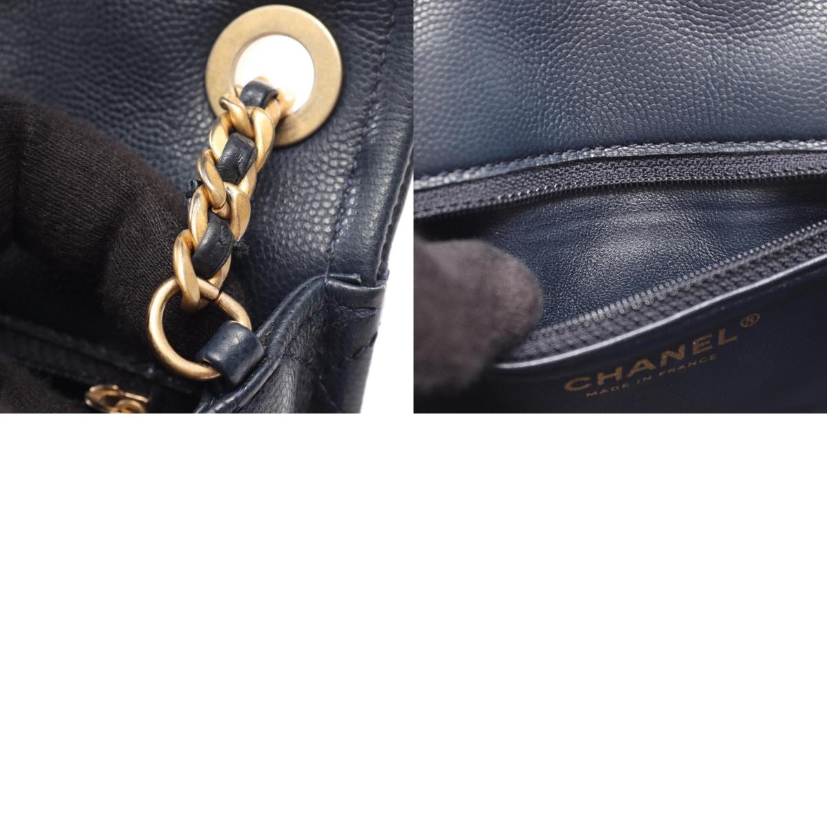 CHANEL Matelasse Caviar Skin Shoulder Bag Blue