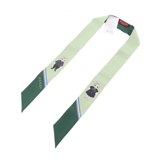 GUCCI Silk x Higuchi Yuko Scarf Green