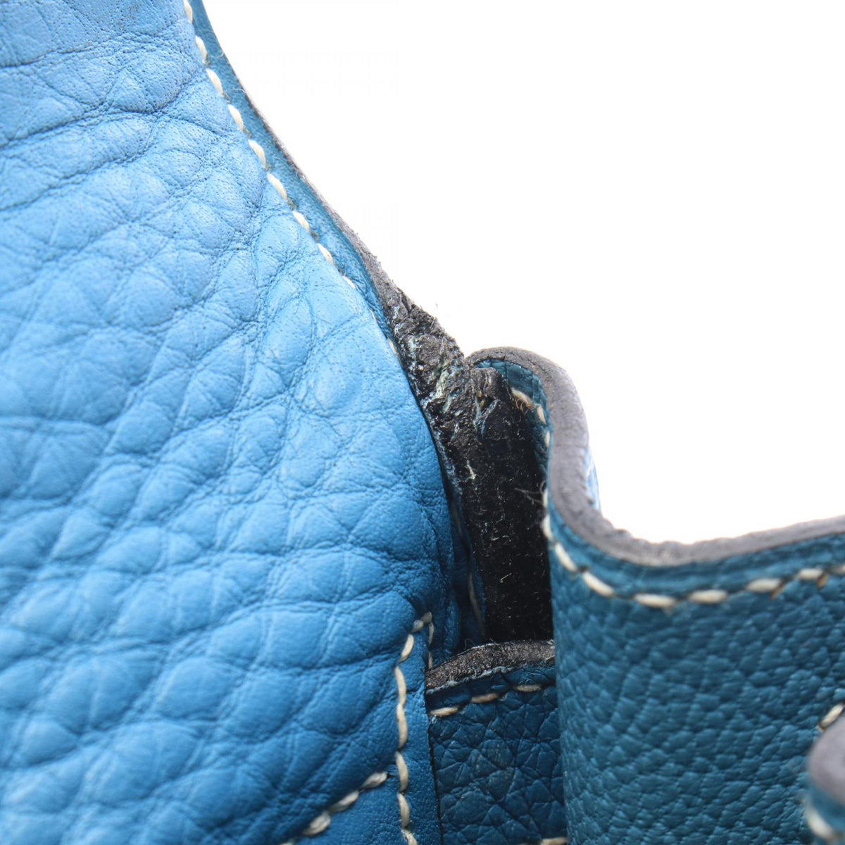 HERMES Kelly 28 Retourne Handbag Blue