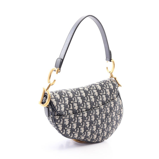 Dior Oblique Saddle Bag 2-Way Bag Beige