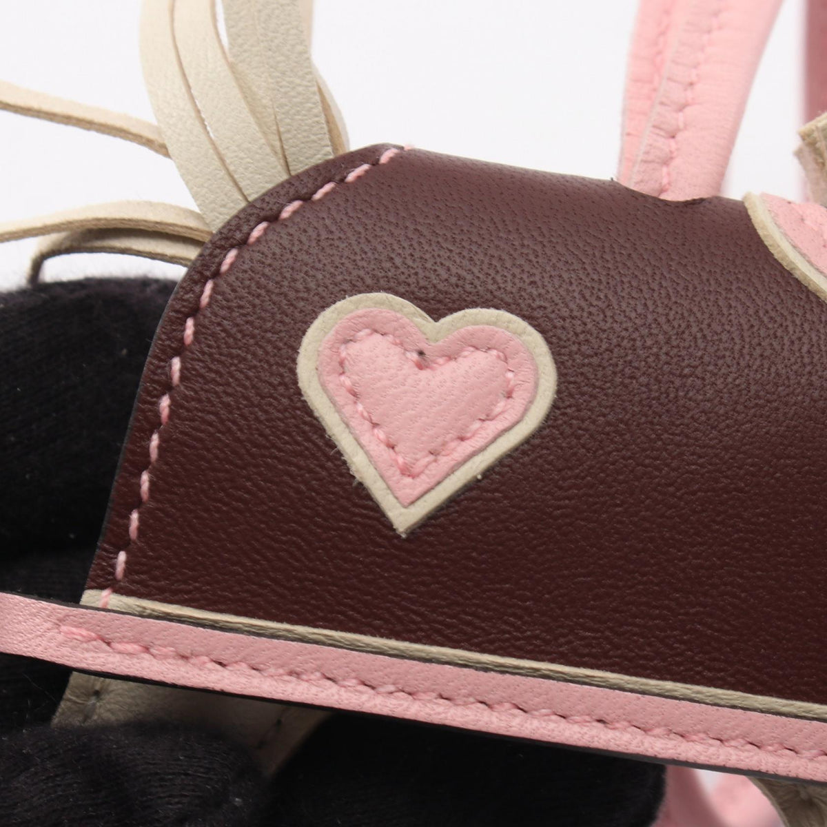 HERMES Beige Milo Lambskin Rodeo PM Charm