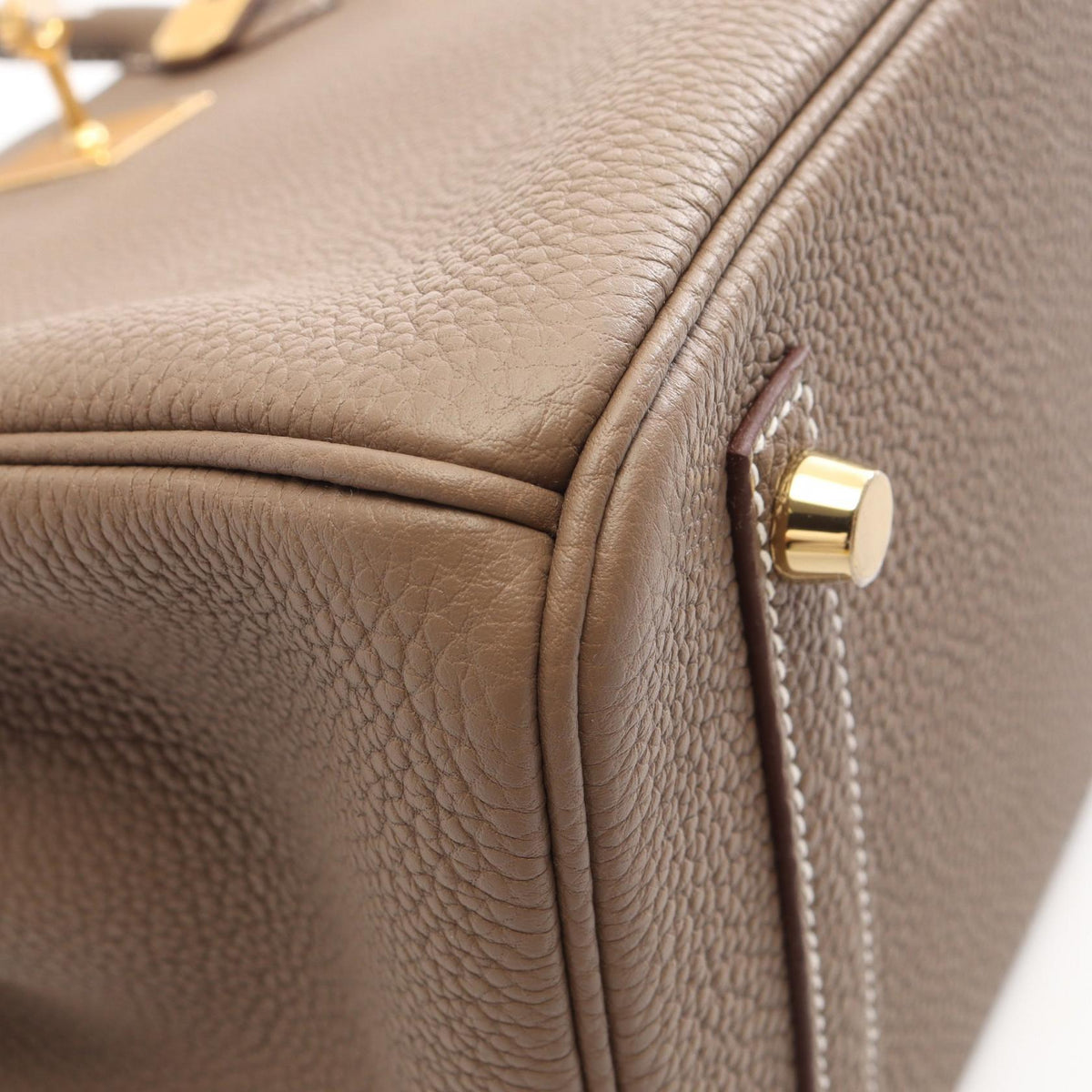 HERMES Birkin 30 Etoupe Togo Hardware Bag Gray