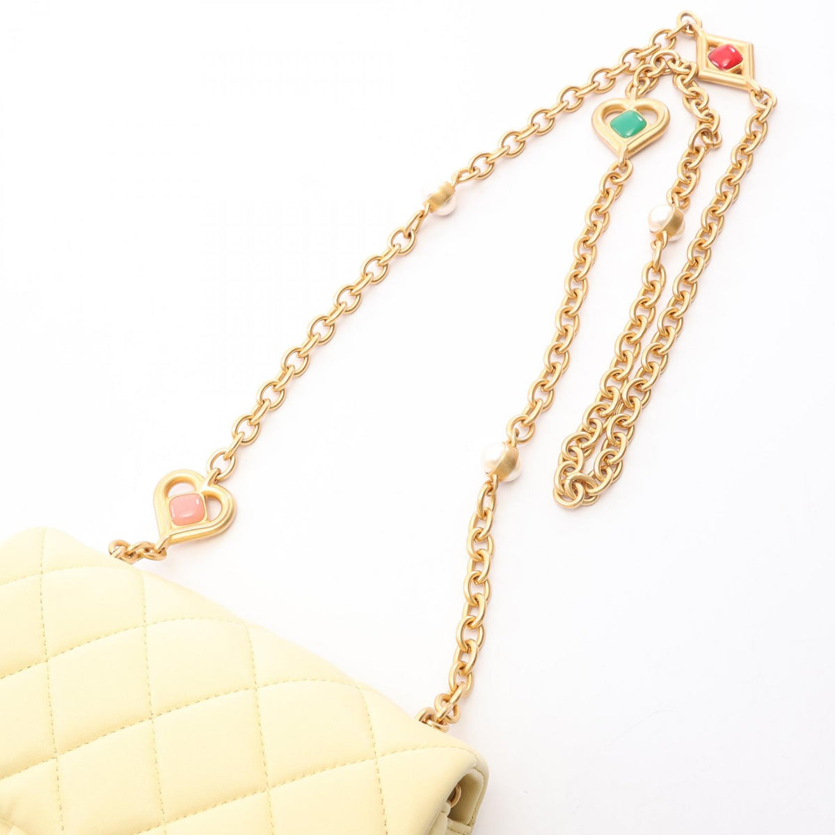 CHANEL Mini Matelassé Lambskin Bag Yellow