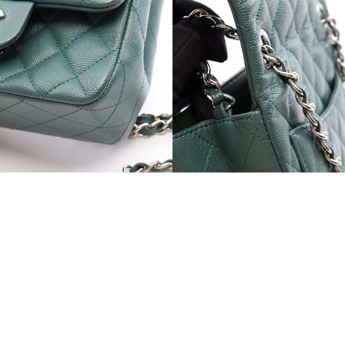 CHANEL Green Caviar Mini Shoulder Bag