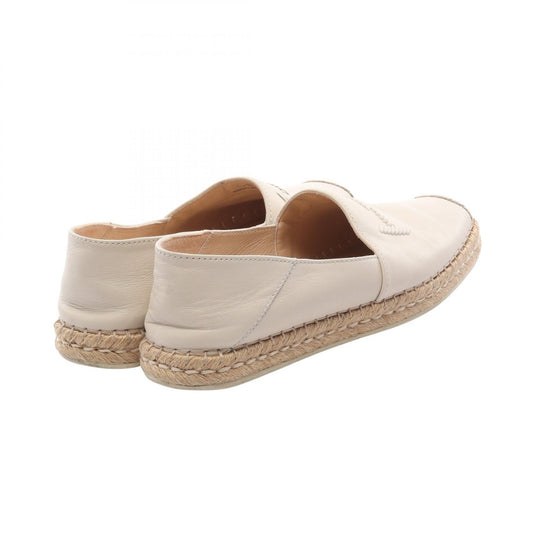 TOD'S Espadrille Leather Slip-Ons Beige Size 37.5