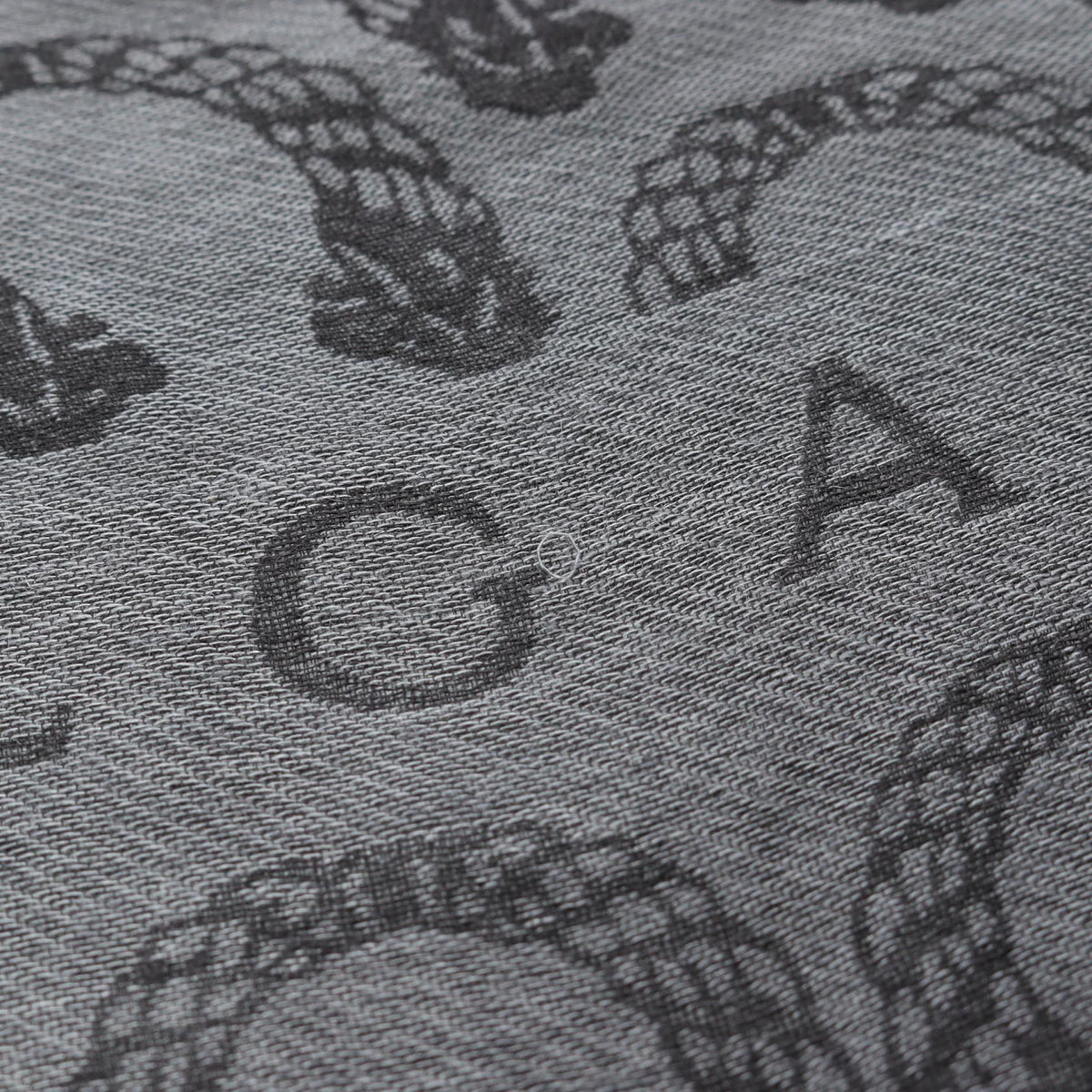 BVLGARI Patterned Silk Cashmere Scarf Gray