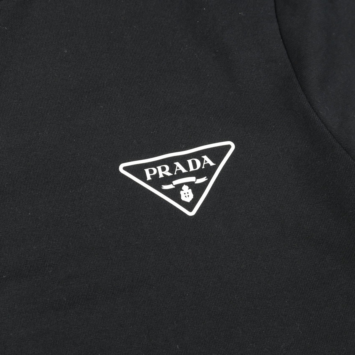 PRADA Triangle Logo Cotton Nylon Sweatshirt Black Size XL