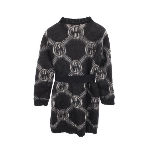 GUCCI GG Logo Wool Mohair Cardigan Black Size XS