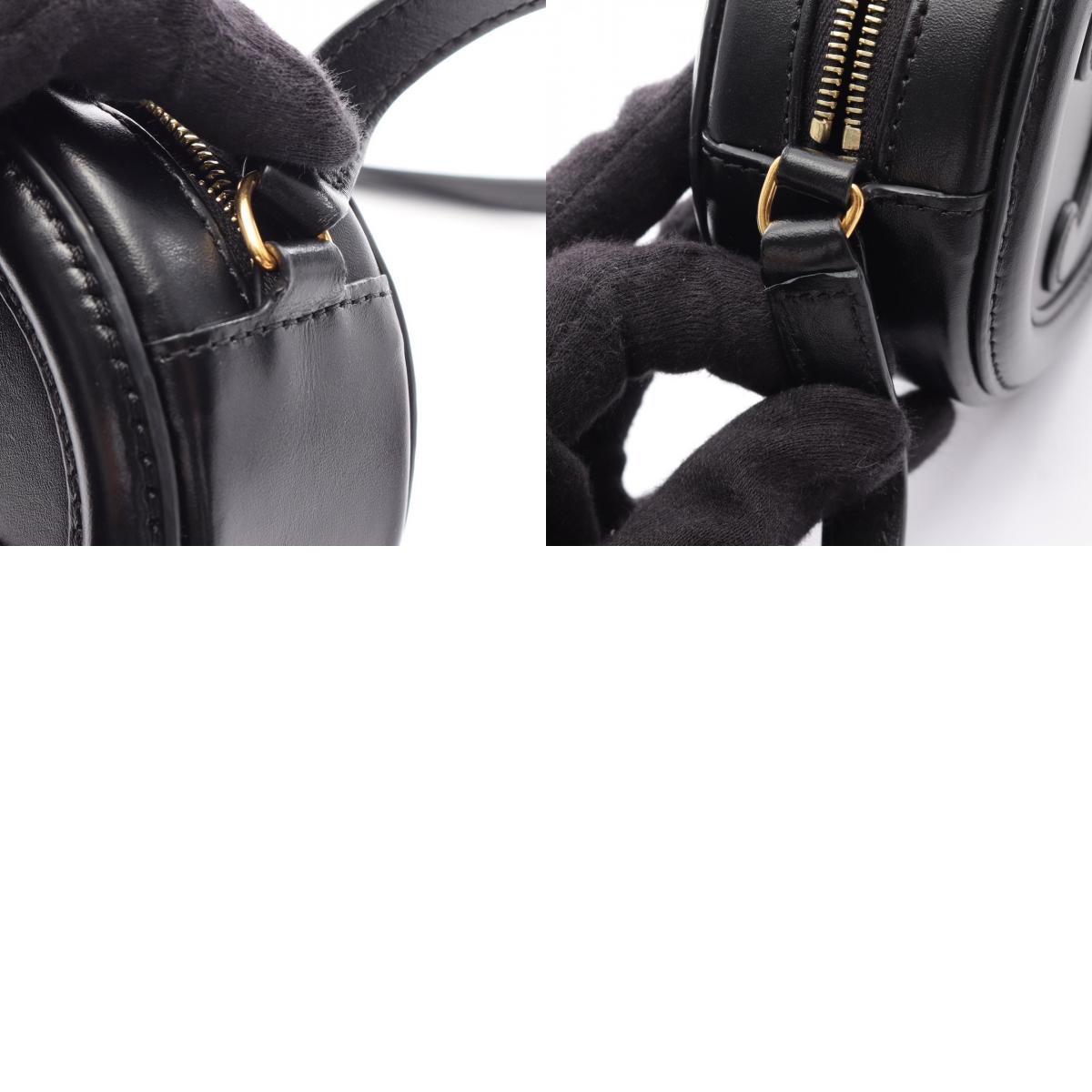 CELINE Triomphe Cuir Oval Purse Bag Black