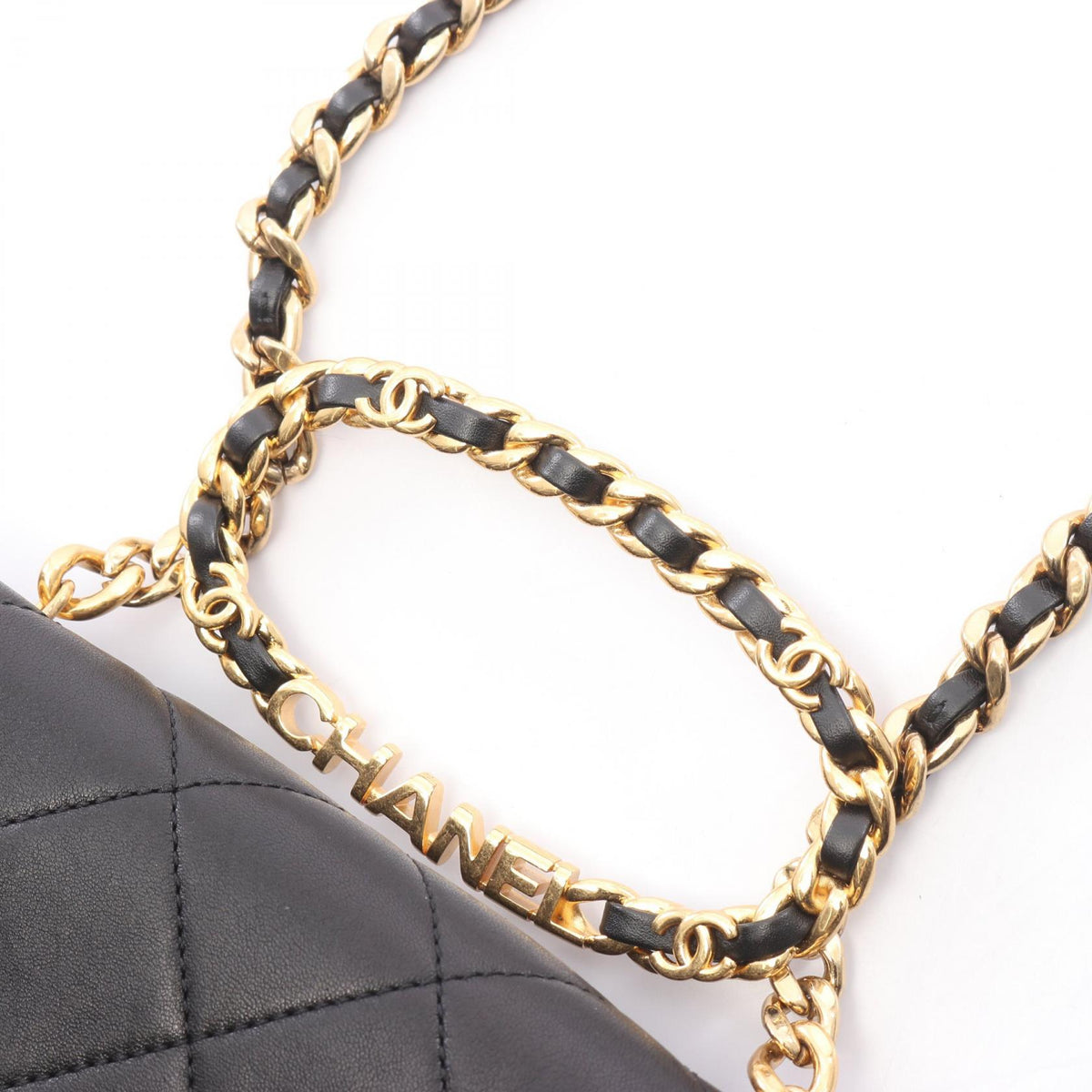 CHANEL Mini Matelasse Top Handle Bag Black