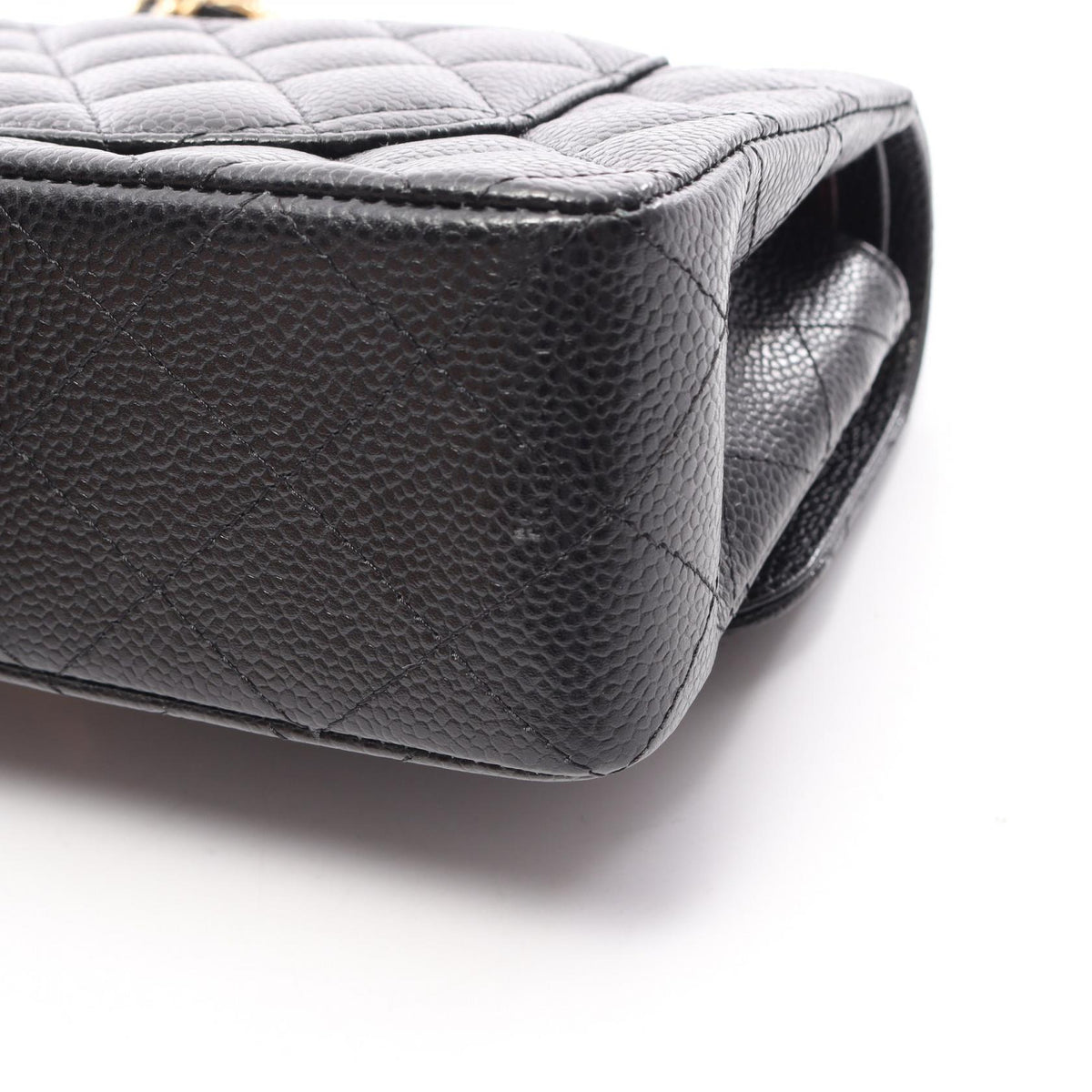 CHANEL Matelasse W Flap Calfskin Bag Black