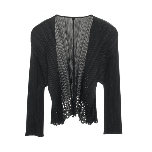 PLEATS PLEASE Pleated Punching Cardigan Black Size 4