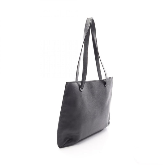 CHANEL Logo Black Caviar Skin Tote Bag