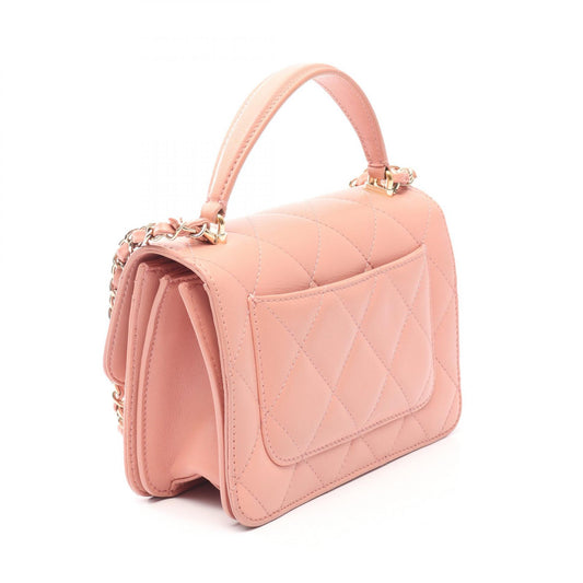 CHANEL Matelasse Top Handle 2-Way Bag Pink