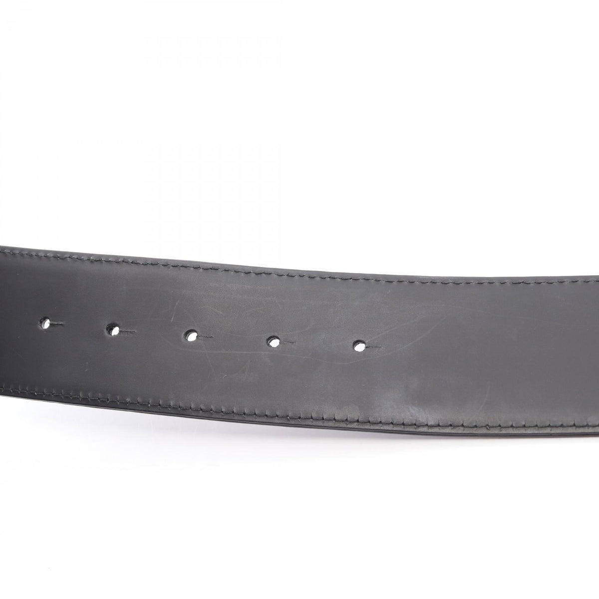 CHANEL CC Mark Patent Leather Belt Black Size 85/34