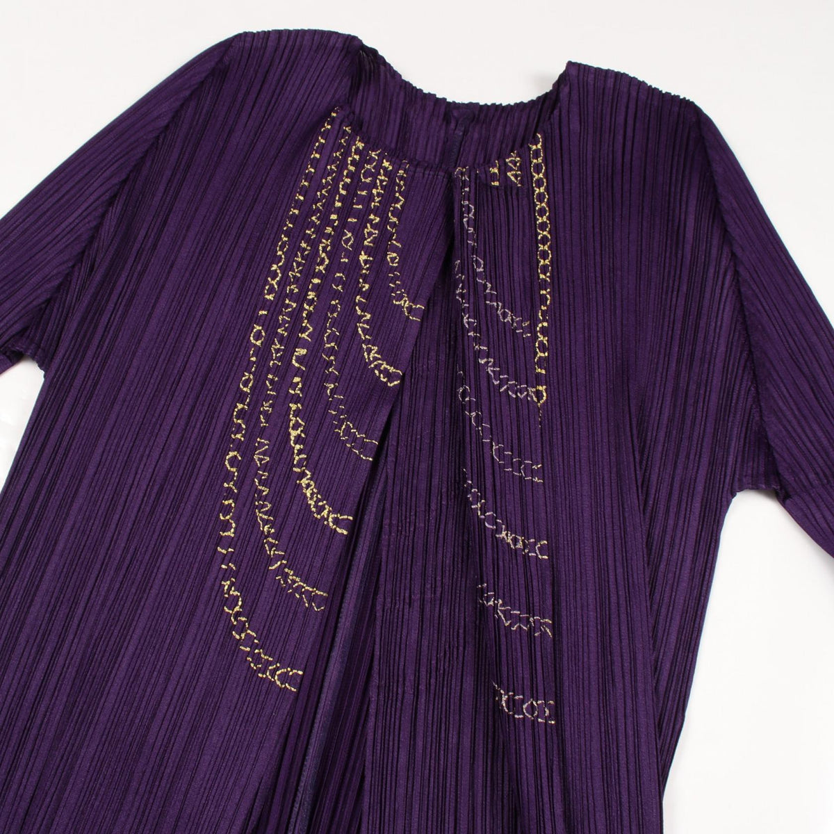 PLEATS PLEASE Pleated Embroidered Cardigan Purple Size 3
