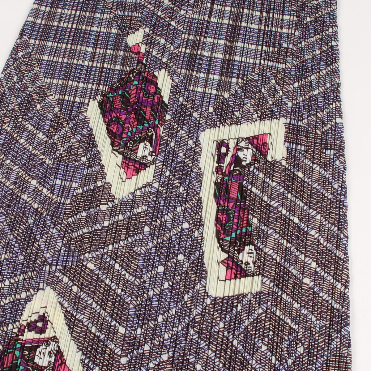 PLEATS PLEASE Pleated Patterned Short Dress Multi Size 4