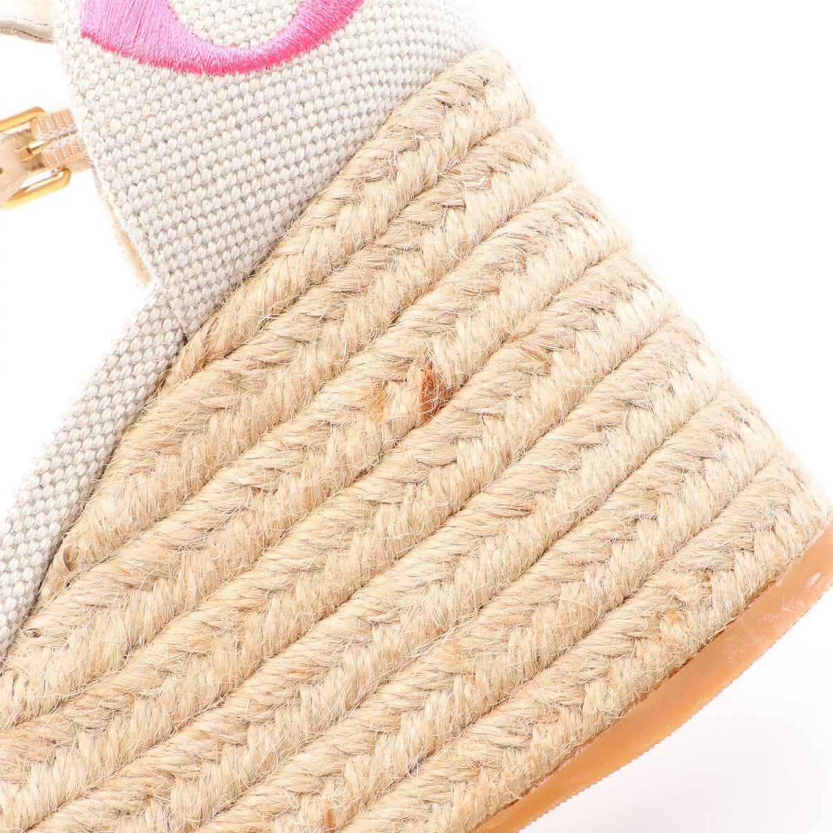 LOUIS VUITTON Monogram Espadrille Wedge Sandals Size 35