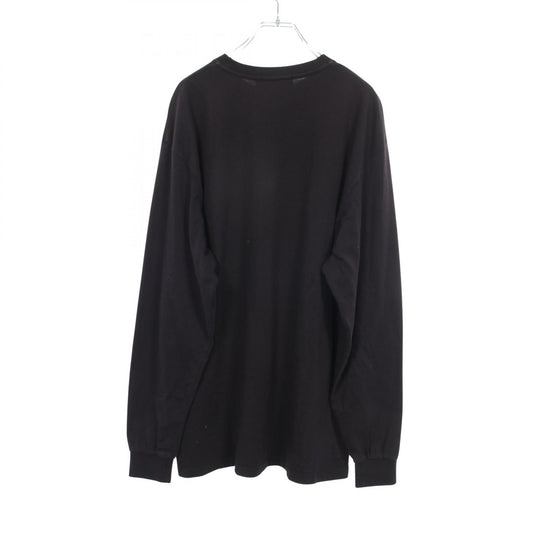 MSGM Logo Print Long Sleeve T-Shirt Black Cotton Size M
