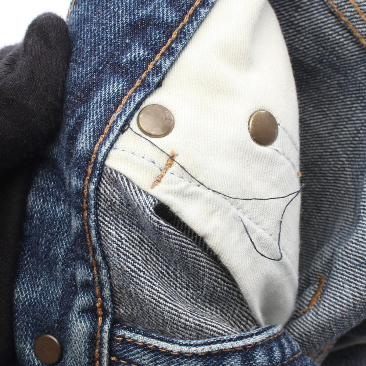 SAINT LAURENT PARIS Distressed Button Fly Jeans Blue Size 24