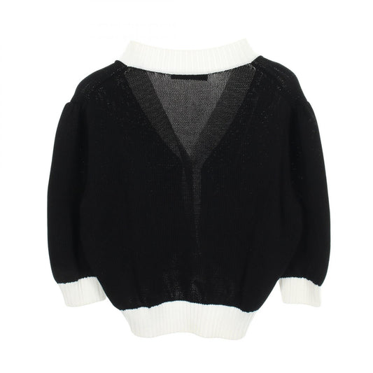 PRADA Logo Embroidered Cropped Cardigan Size 36