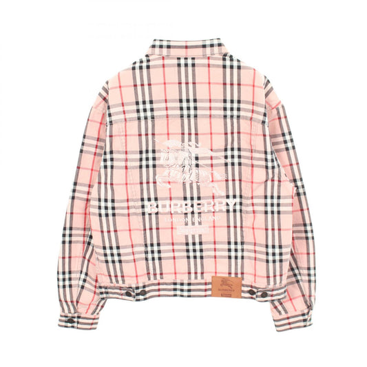 Supreme x Burberry Check Denim Trucker Jacket Pink Size S